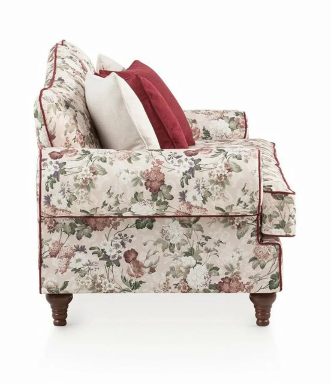 Furn.Design Sofa Elita, 3,5-Sitzer in beige mit Blumenmuster, Landhausstil, günstig online kaufen