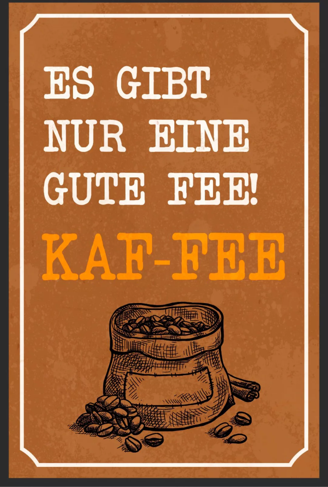 queence Metallbild "Kaf-fe", Schriftzüge, (1 St.), Stahlschilder günstig online kaufen