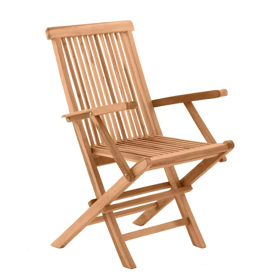 Garten Klappstühle aus Teak Massivholz 45 cm Sitzhöhe (2er Set) günstig online kaufen