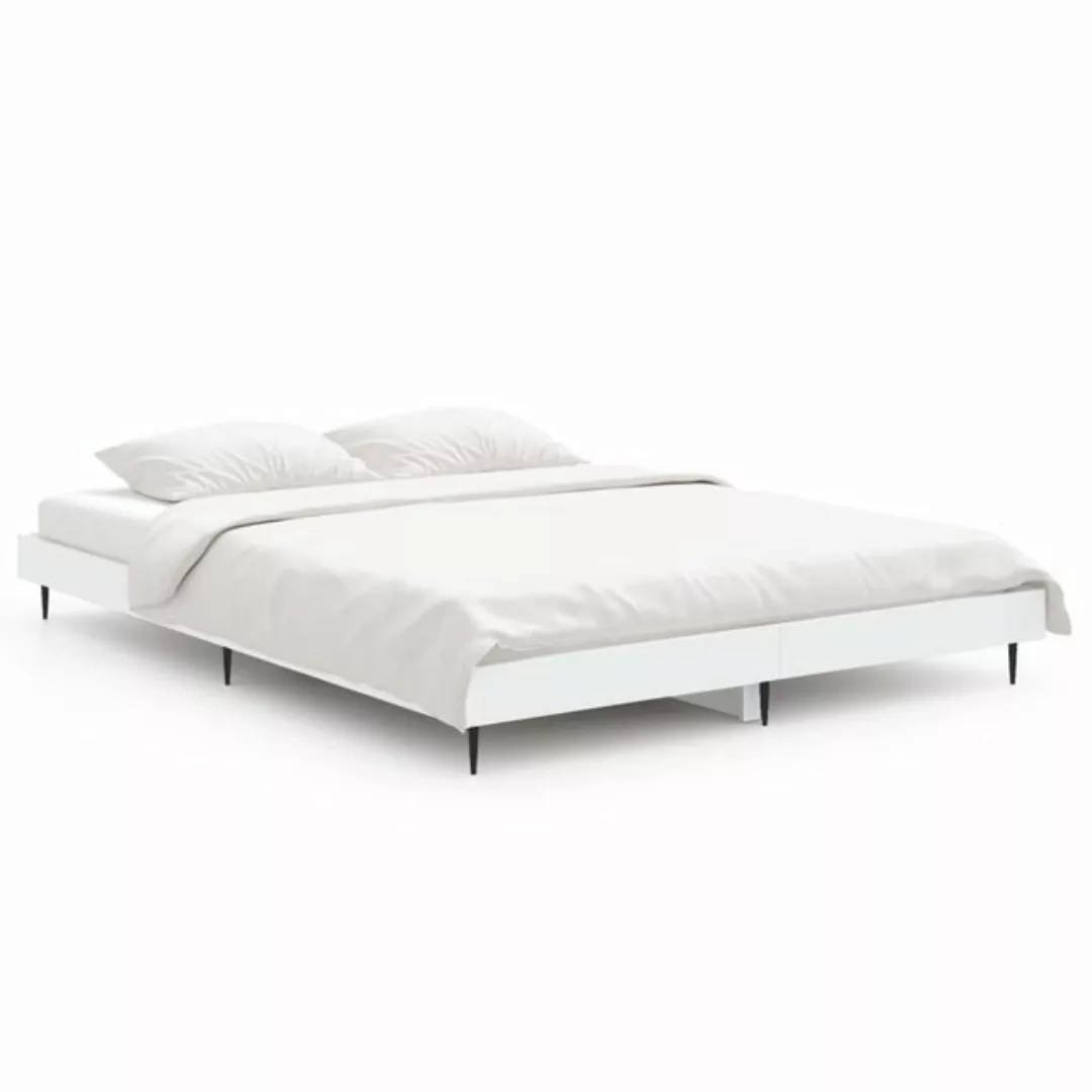 furnicato Bett Bettgestell Weiß 135x190 cm Holzwerkstoff günstig online kaufen