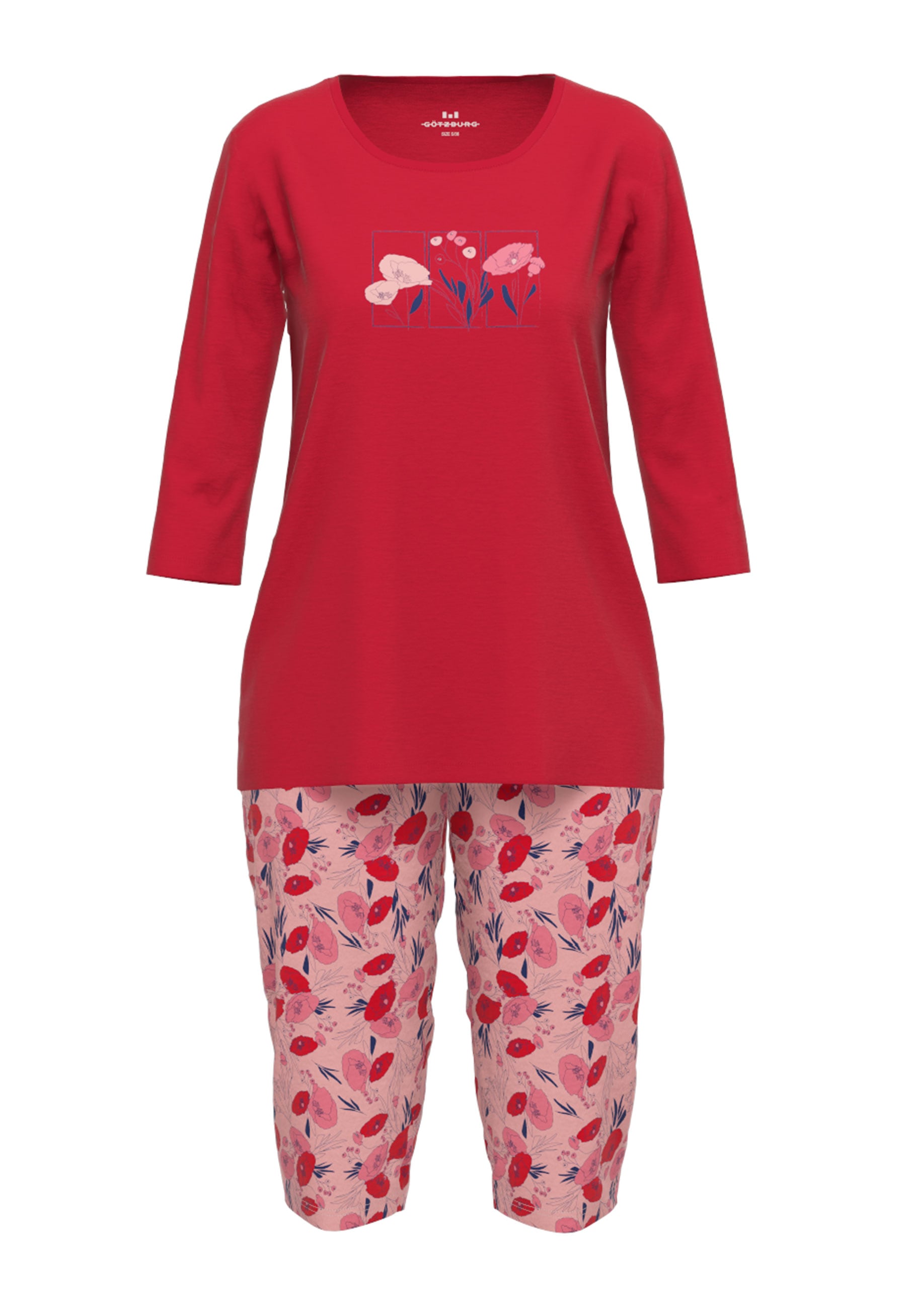 GÖTZBURG Pyjama, mit Print, Rundhalsausschnitt, Baumwolle, feminin, leicht günstig online kaufen