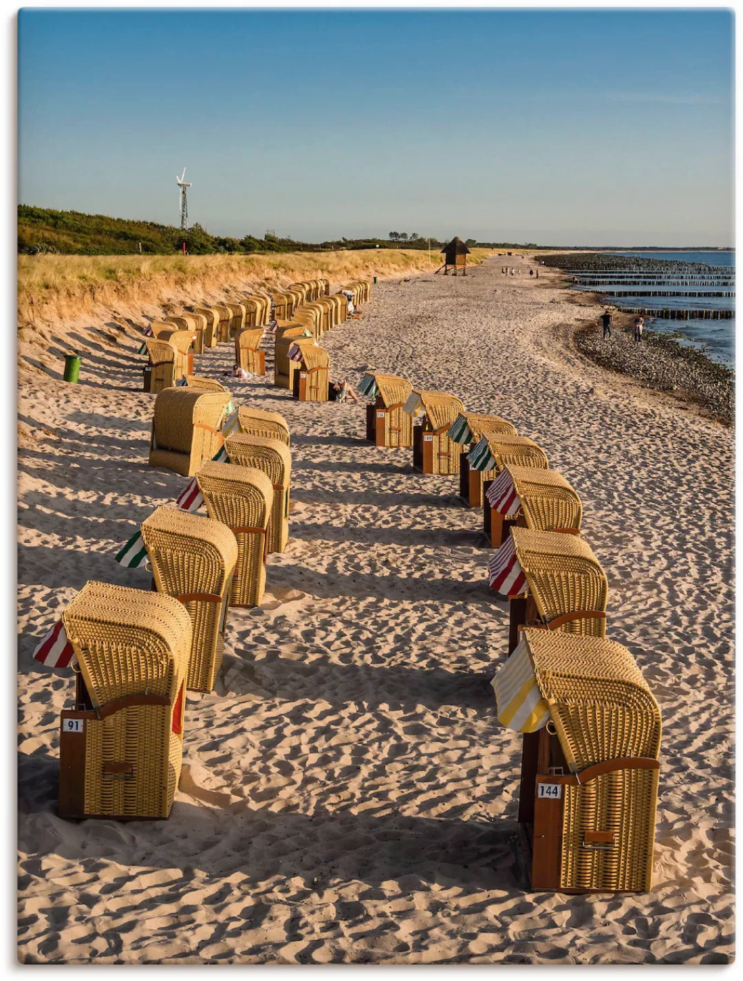 Artland Leinwandbild "Strandkörbe Ostseeküste in Wustrow", Gewässer, (1 St. günstig online kaufen