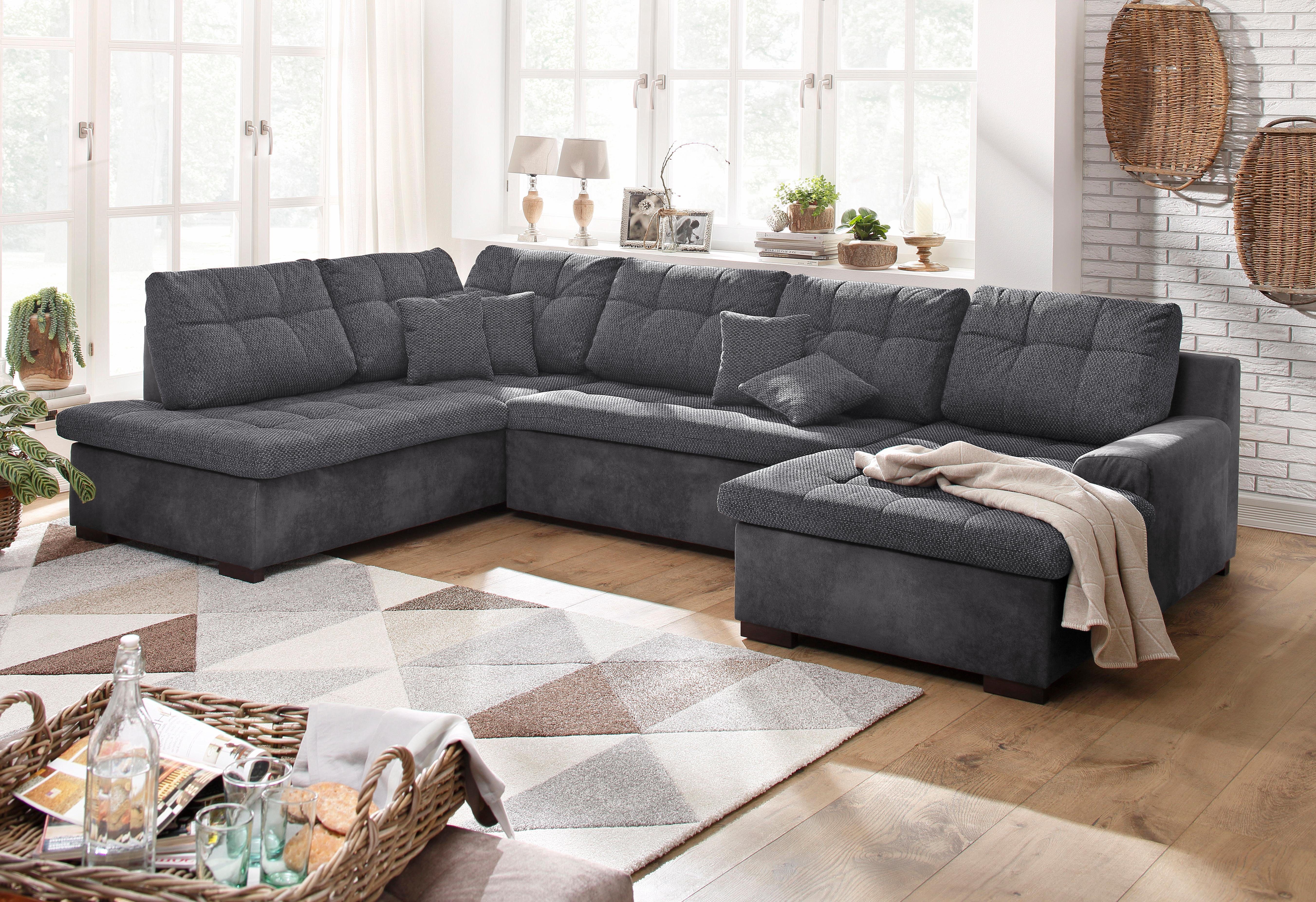 Home affaire Wohnlandschaft "Föhr U-Form", wahlweise mit Bettfunktion günstig online kaufen