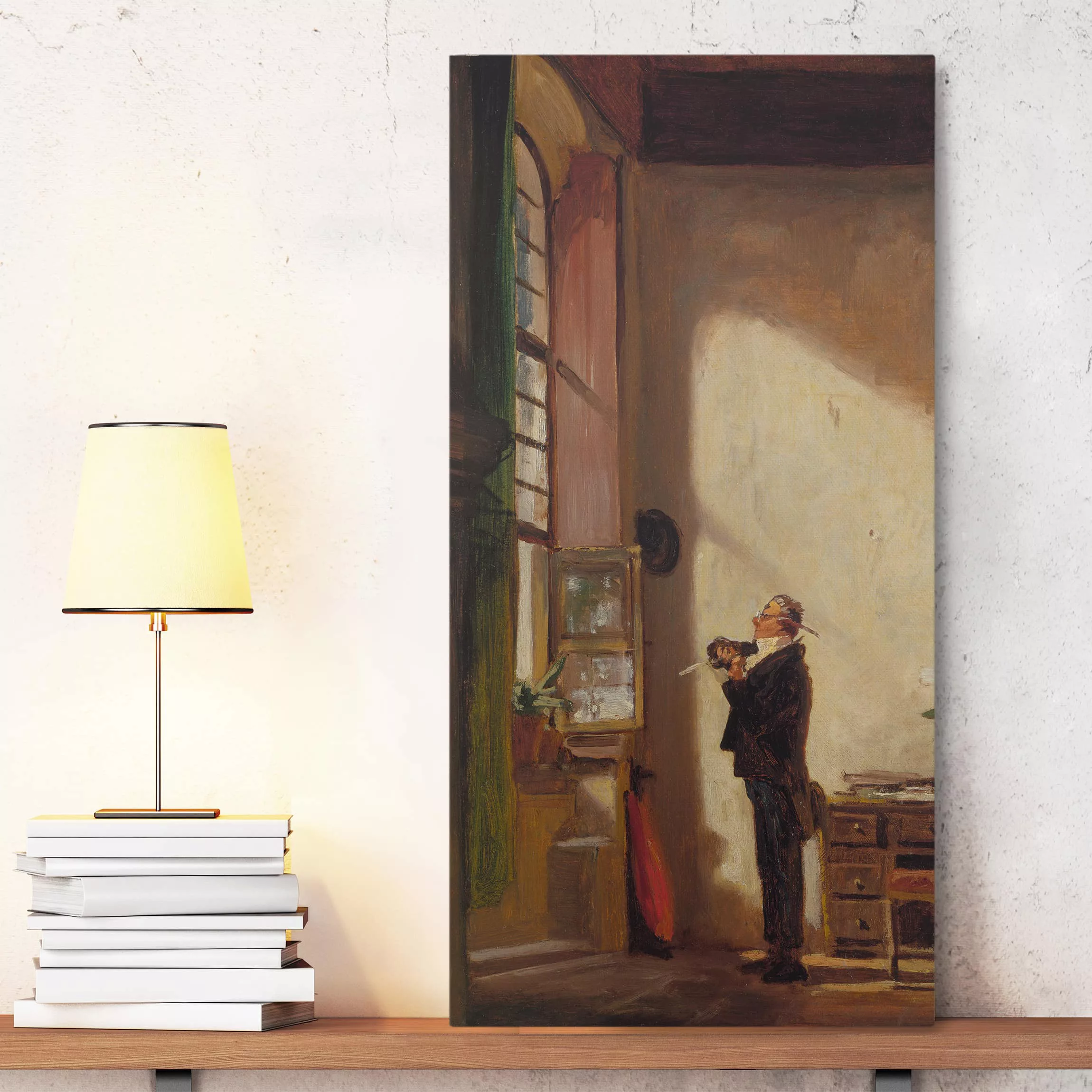 Leinwandbild Kunstdruck - Hochformat Carl Spitzweg - Der Schreiber günstig online kaufen