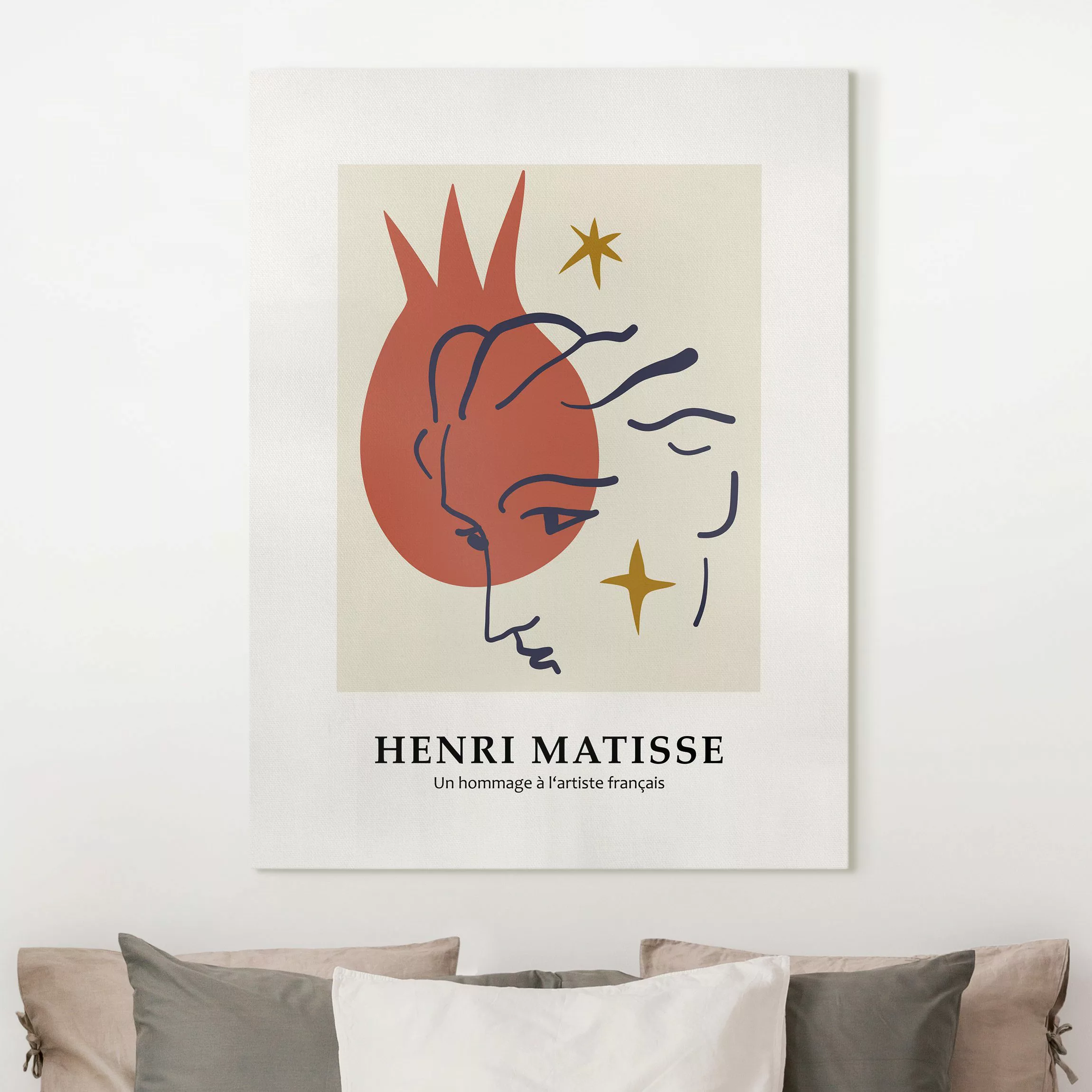 Leinwandbild Matisse Hommage - Gesicht günstig online kaufen