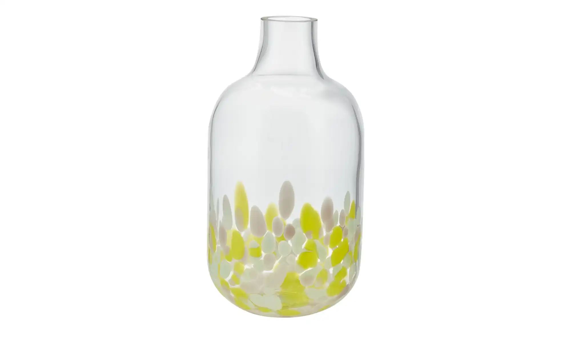 HOME STORY Vase   ¦ gelb ¦ Glas ¦ Maße (cm): H: 29,5  Ø: 16 Accessoires > V günstig online kaufen