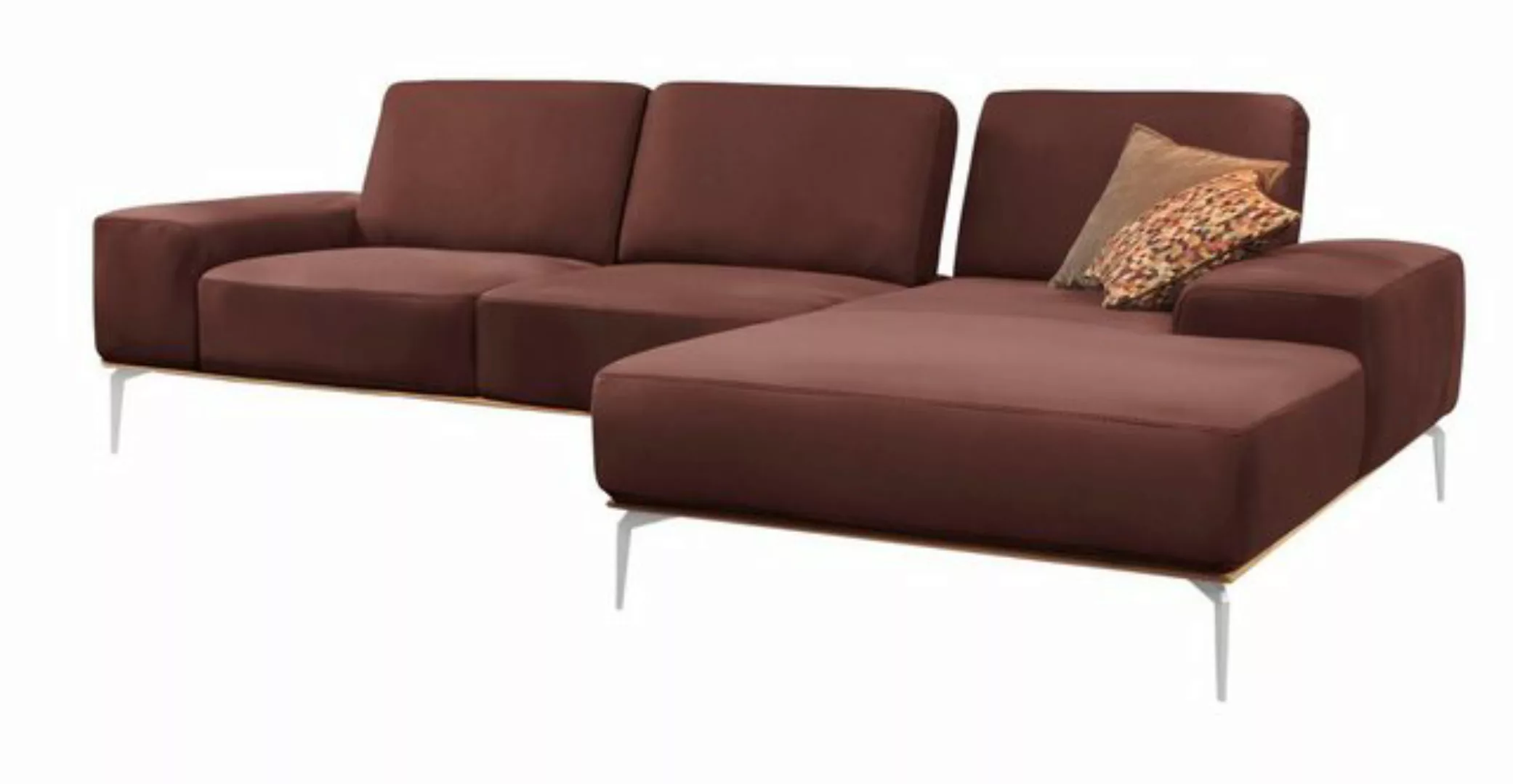 W.SCHILLIG Ecksofa run, mit elegantem Holzsockel, Füße in Chrom glänzend, B günstig online kaufen