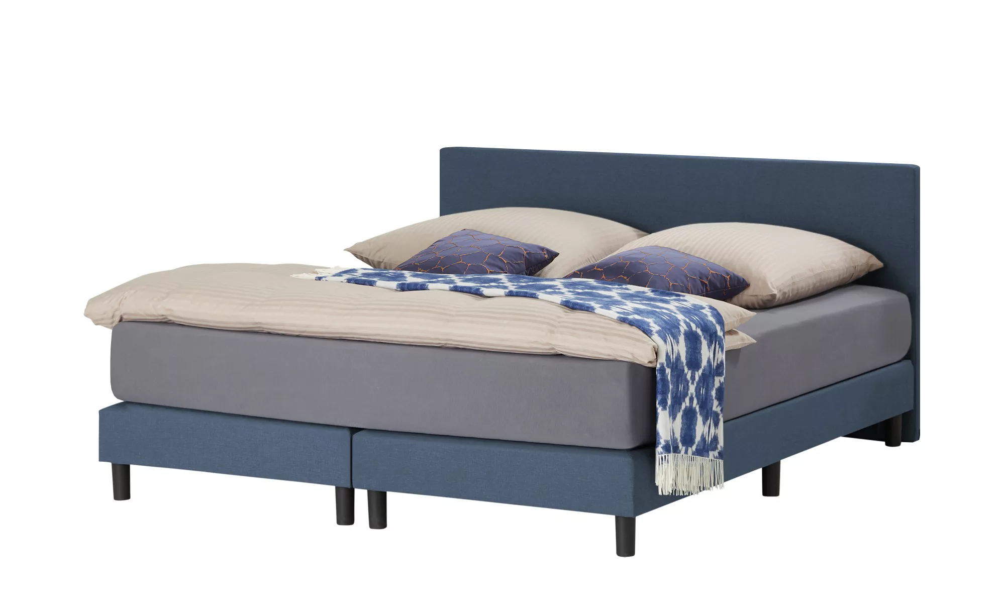 Boxspringbett  Cisano ¦ blau ¦ Maße (cm): B: 160 H: 91 Betten > Boxspringbe günstig online kaufen