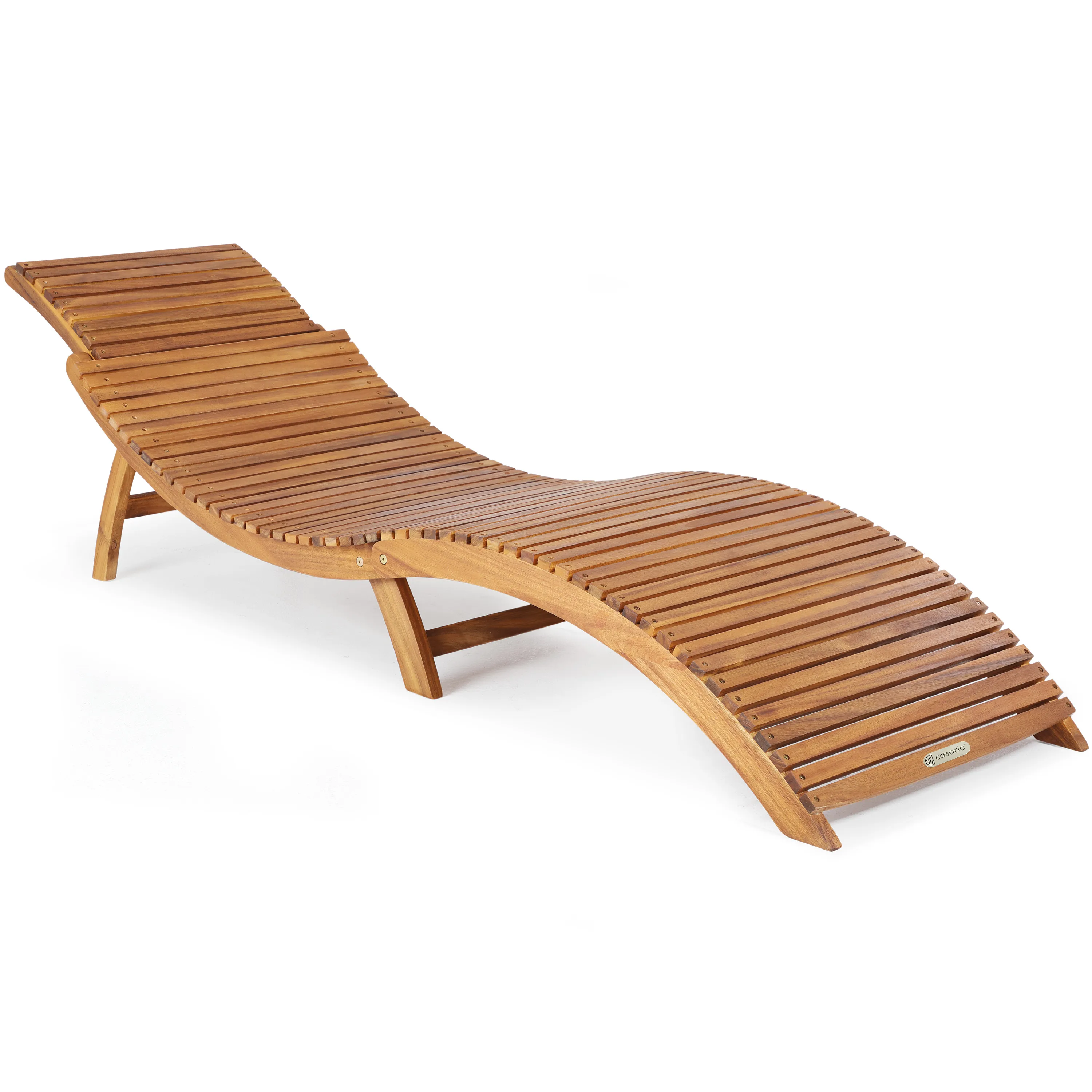 Casaria Gartenliege Braun, Holz Gartenliege FSC®-zertifiziert günstig online kaufen