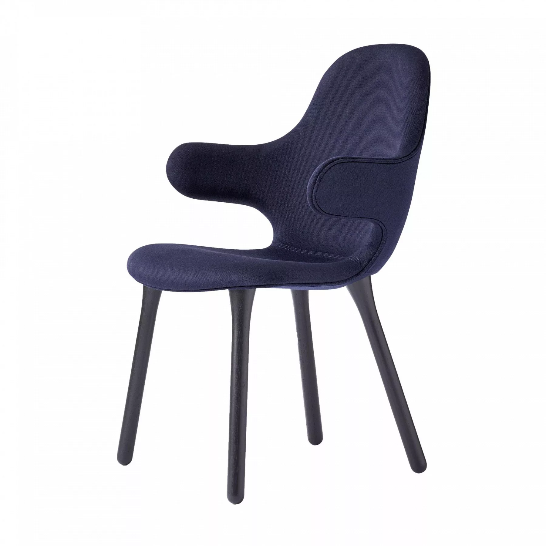 &Tradition - Catch Chair JH1 Stuhl Gestell schwarz - blau/Stoff Balder 3 79 günstig online kaufen