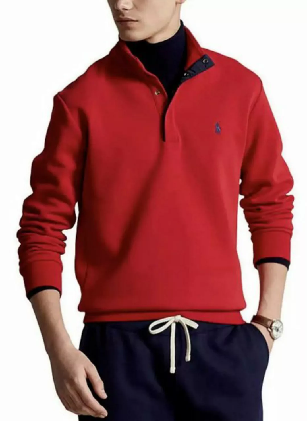 Polo Ralph Lauren Sweatshirt Gebürsteter Fleece Troyer Halb Mockneck Pullov günstig online kaufen