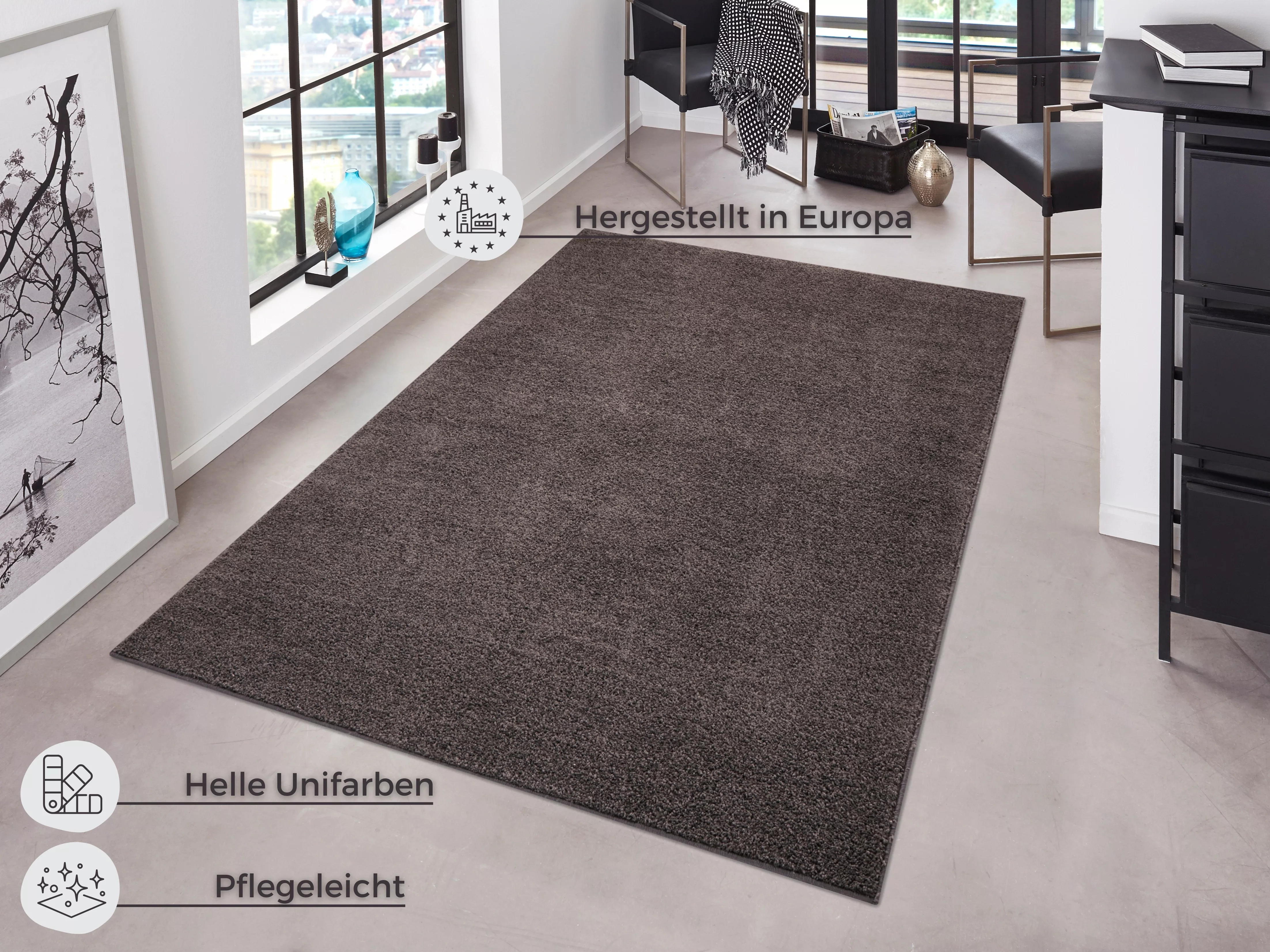 HANSE Home Teppich »Pure 100 Kurzflor«, rechteckig, Kurzflor, Unifarben, Te günstig online kaufen