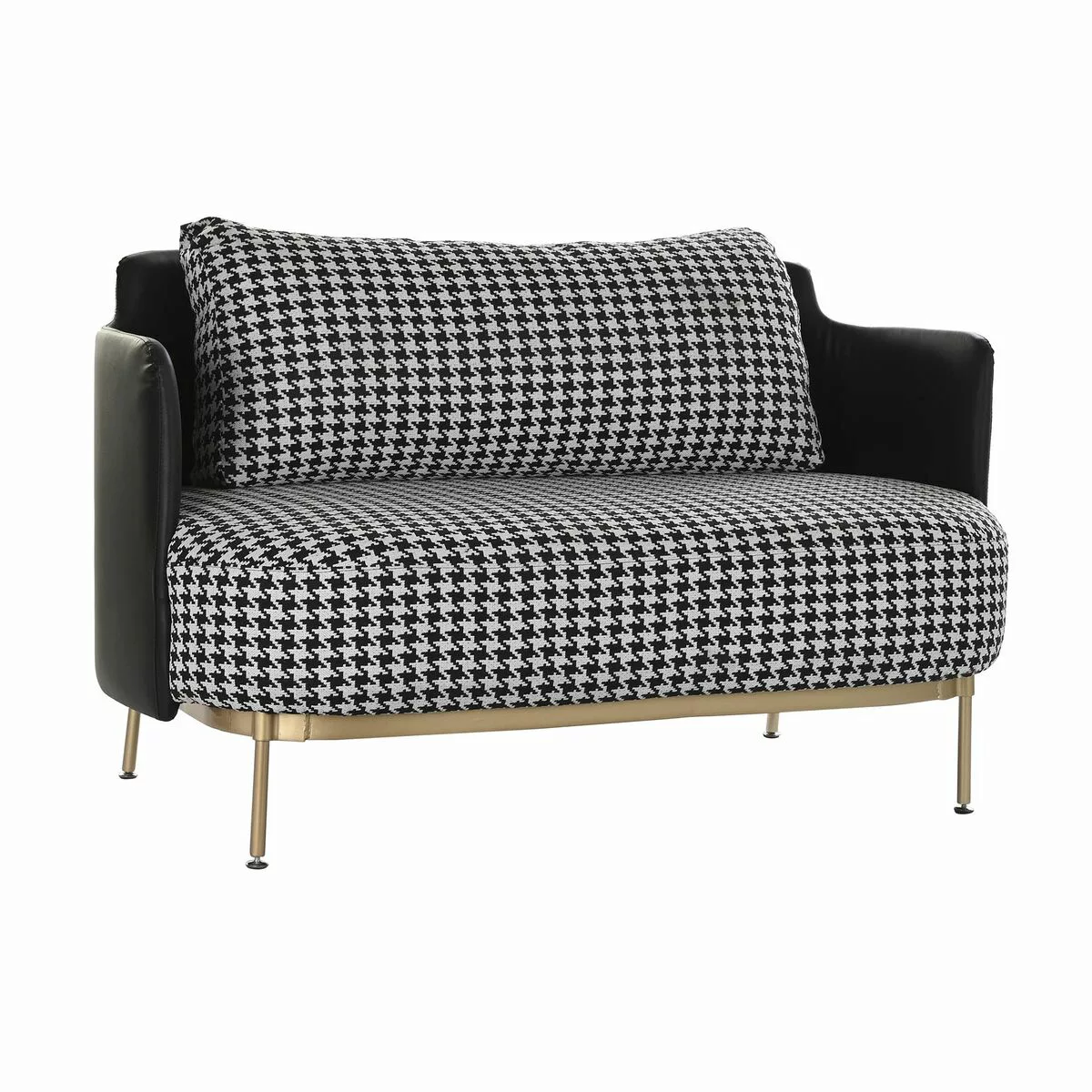 Sofa Dkd Home Decor Schwarz Golden Metall Polyester Weiß Hahnenfuß Moderne günstig online kaufen