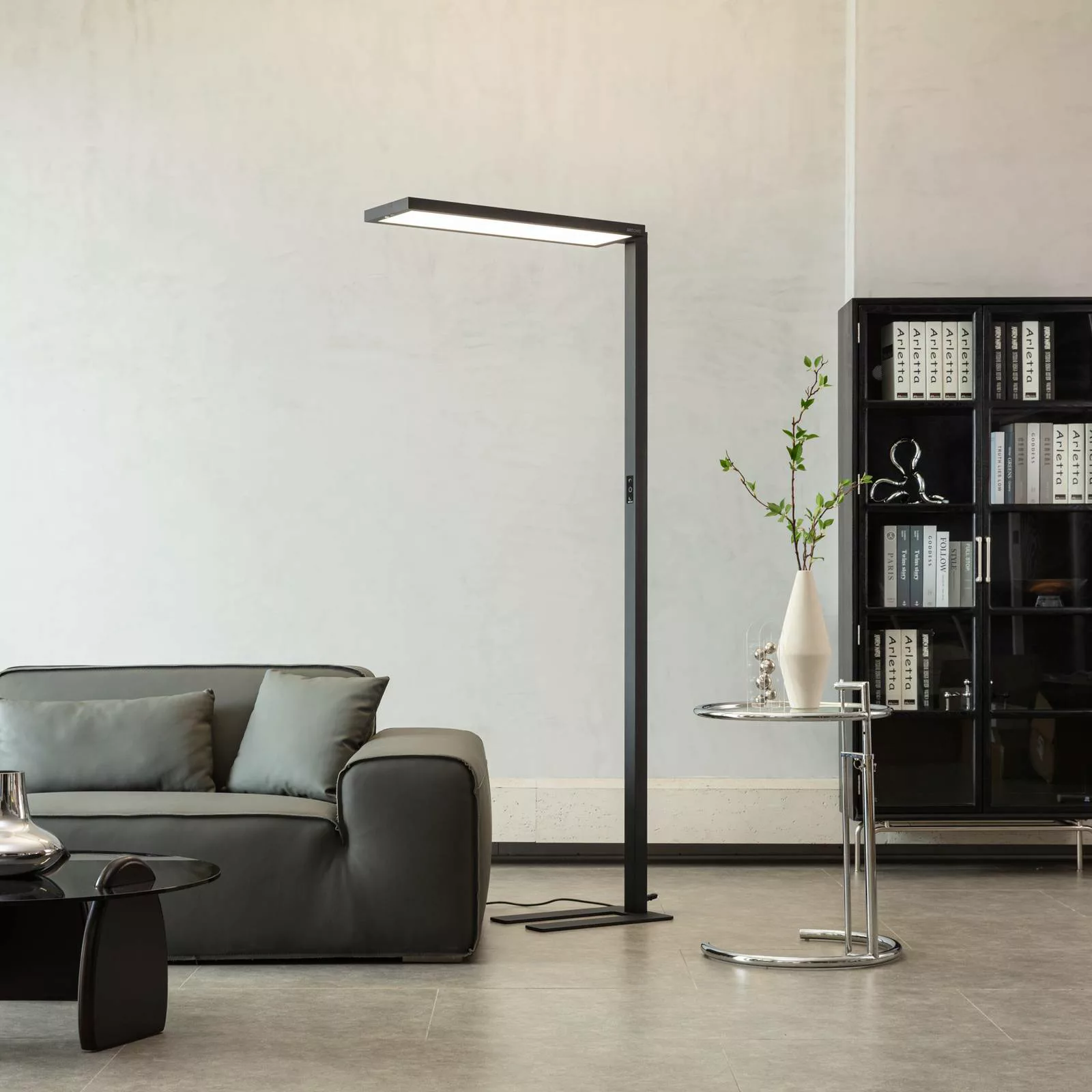 Arcchio Finix LED-Stehleuchte schwarz 100W dimmbar günstig online kaufen
