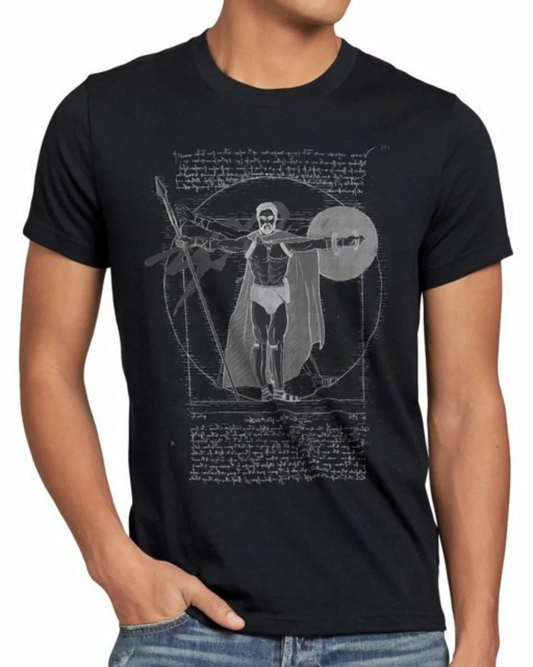 style3 Print-Shirt Herren T-Shirt Vitruvianischer Spartaner antiker kämpfer günstig online kaufen