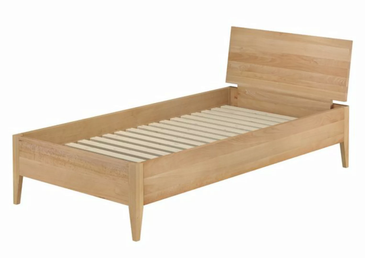 ERST-HOLZ Bett Einzelbett metallfrei 100x200 massives Buchenholz konische F günstig online kaufen