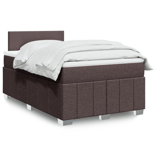 vidaXL Boxspringbett, Boxspringbett mit Matratze Dunkelbraun 120x200 cm Sto günstig online kaufen