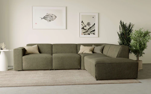 andas Ecksofa "Noord", mit Kedernaht, in einem Soft-Touch Bezug günstig online kaufen