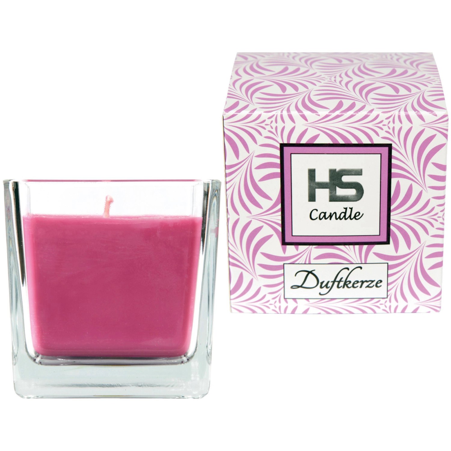 HS Candle Duftkerze & Glas Viereck 8 x 7,5 cm Lavendel günstig online kaufen