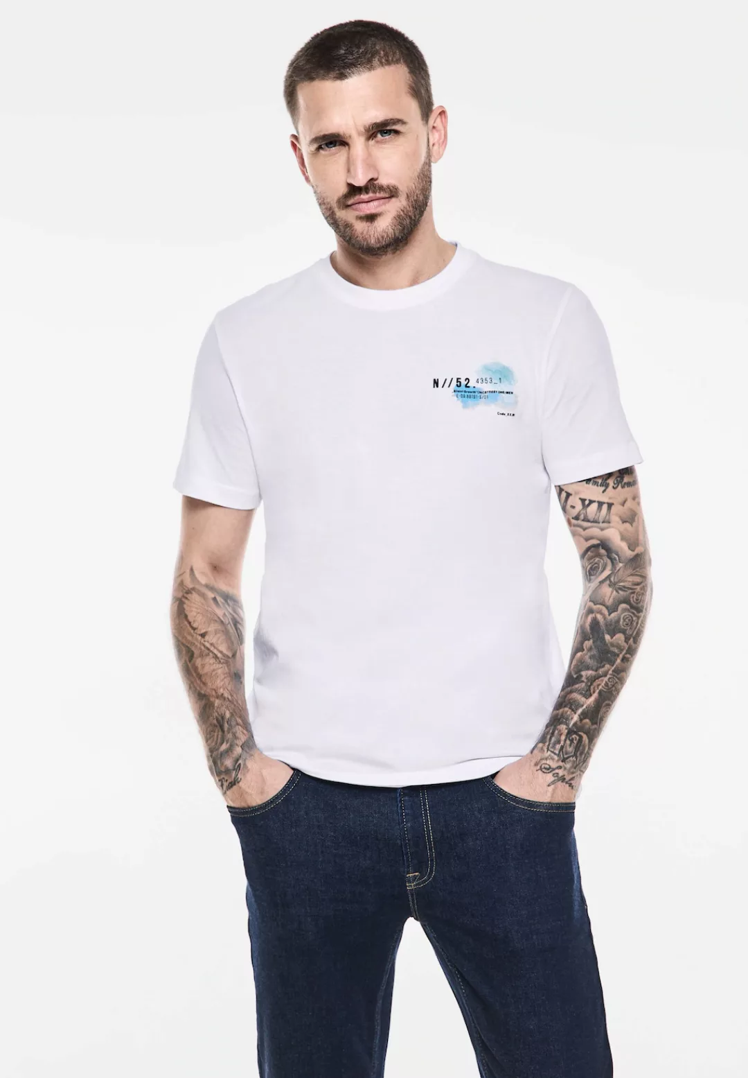 STREET ONE MEN T-Shirt, aus reiner Baumwolle günstig online kaufen