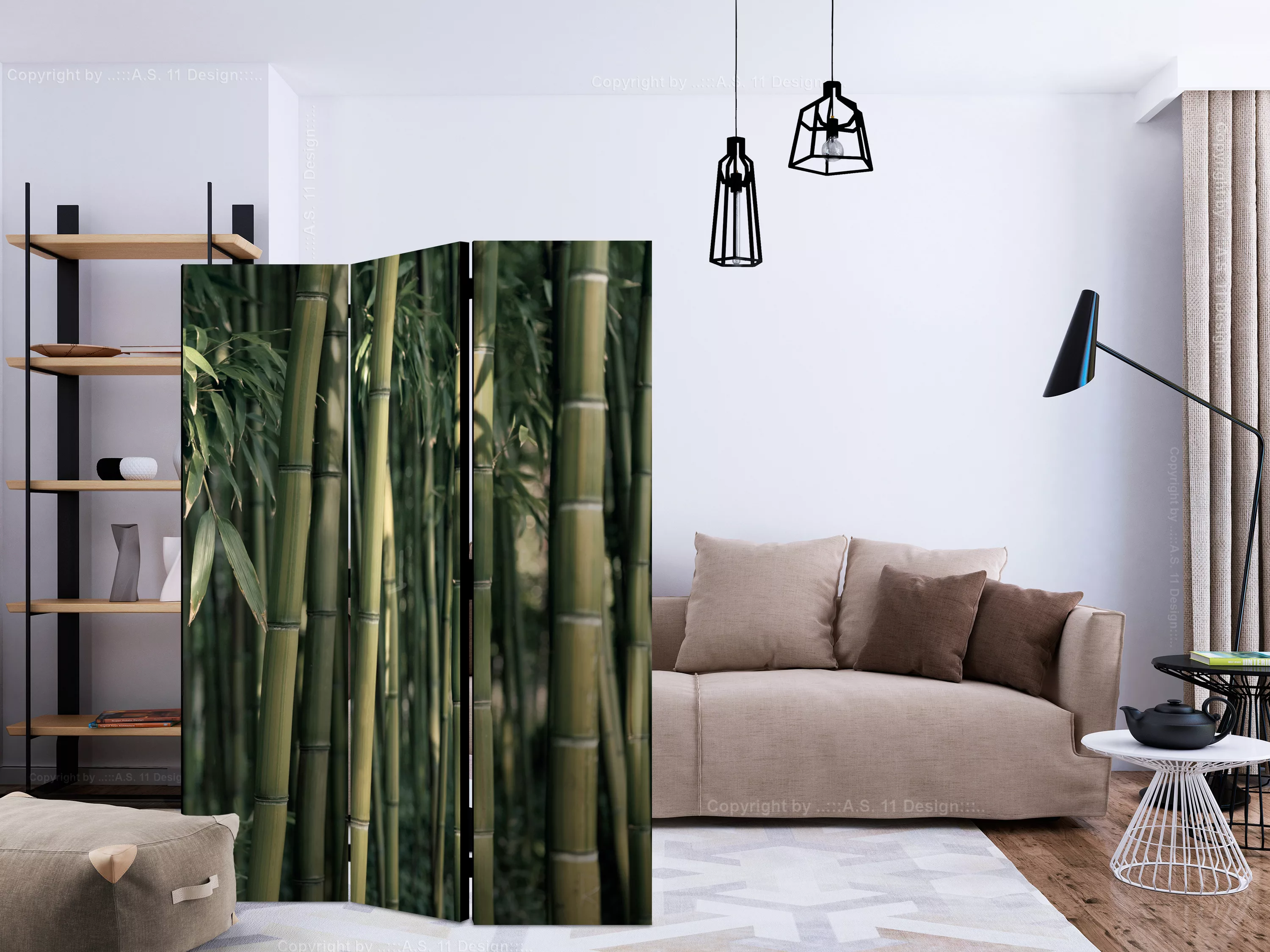 3-teiliges Paravent - Bamboo Exotic [room Dividers] günstig online kaufen