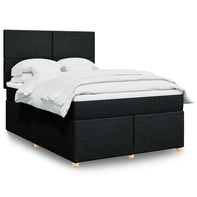 vidaXL Boxspringbett, Boxspringbett mit Matratze Schwarz 140x200 cm Stoff günstig online kaufen