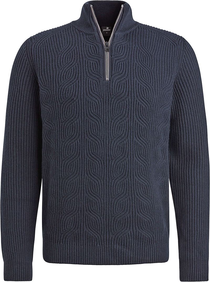 Vanguard Halfzip Pullover Struktur Wool Mix Navy - Größe XXL günstig online kaufen