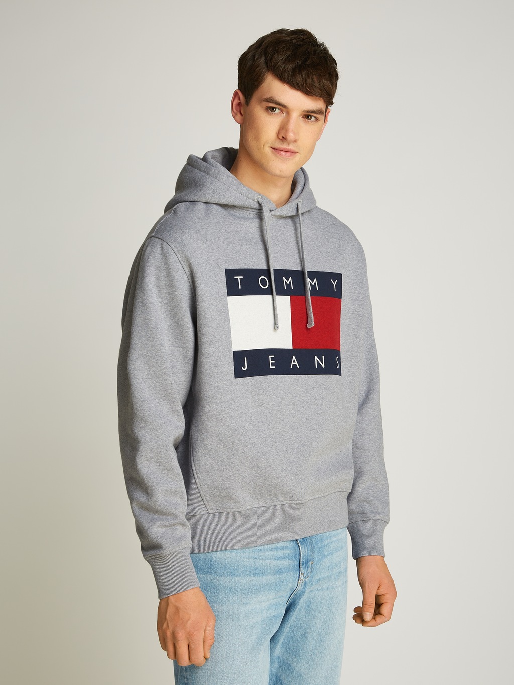 Tommy Jeans Hoodie "TJM MELANGE FLAG HOODIE", mit großem Logo günstig online kaufen