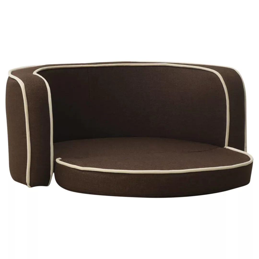 Hundesofa Klappbar Braun 76x71x30 Cm Leinen Waschbares Kissen günstig online kaufen