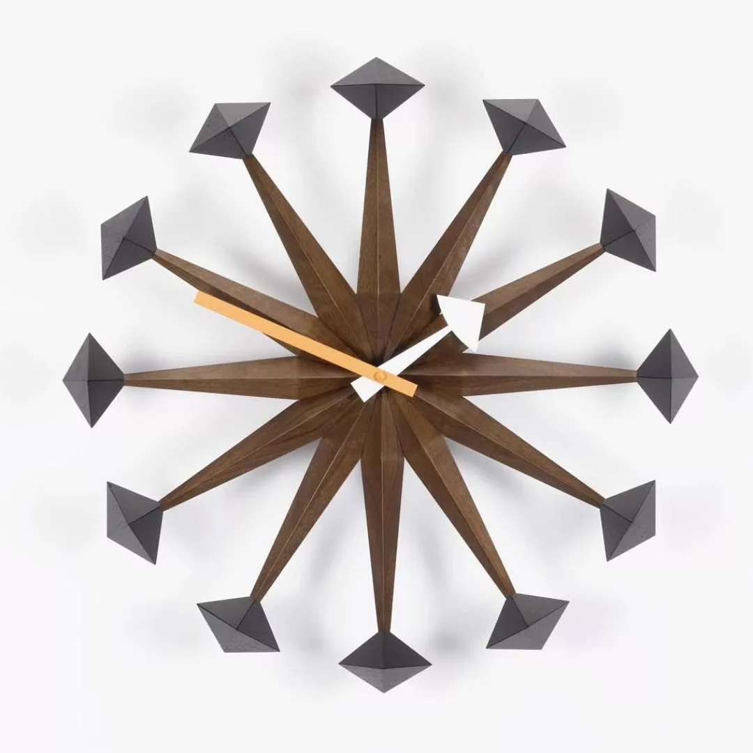 Vitra - Polygon Clock Nelson Wanduhr - nussbaum/Ø43cm günstig online kaufen