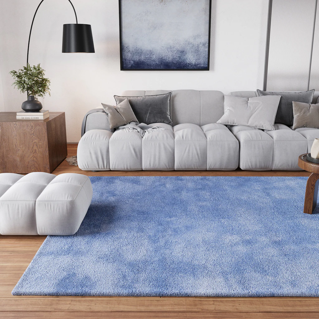 Homie Living Teppich »Pisa«, rund, 25 mm Höhe, Hochflor, Microfaser, uni, w günstig online kaufen