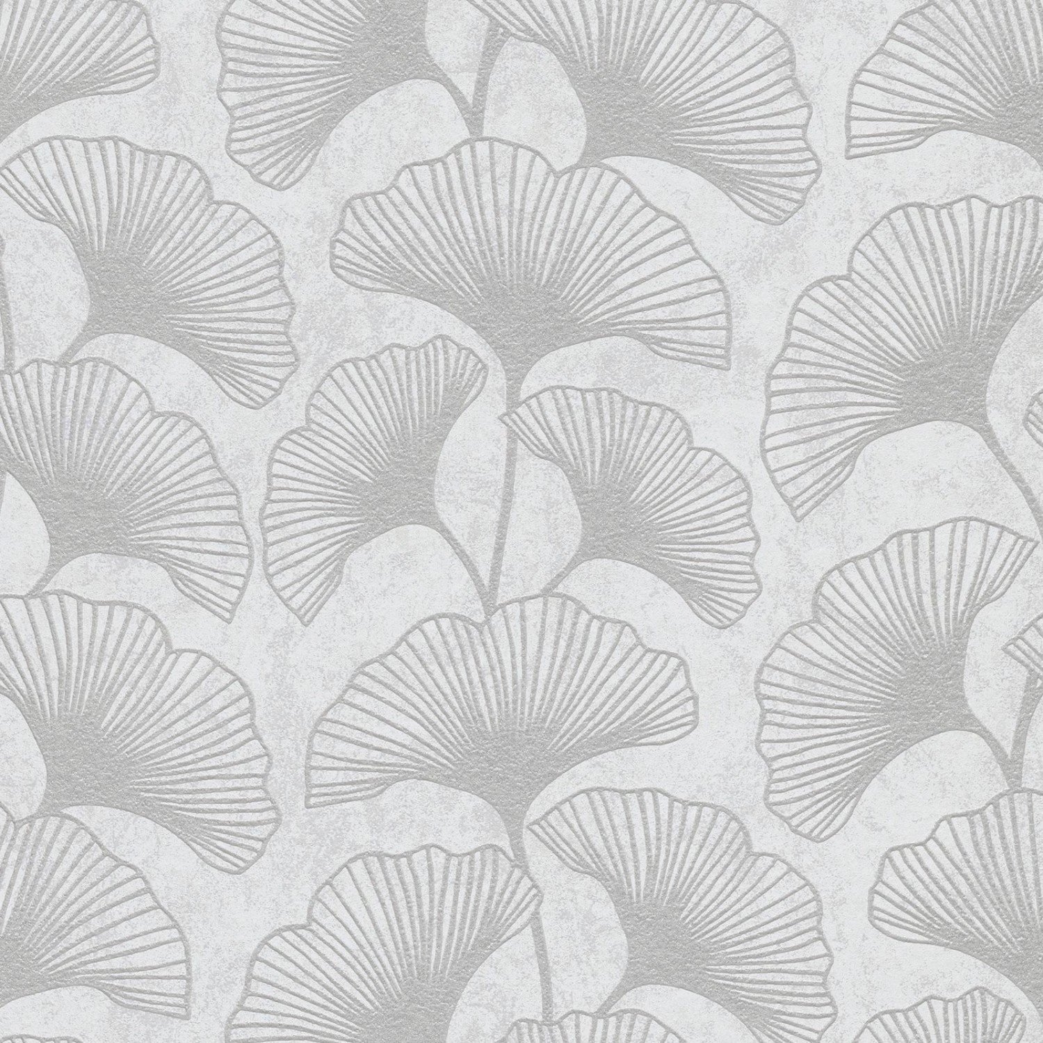 Bricoflor Tapete Grau Silber Vlies Wandtapete mit Blatt Design Vliestapete günstig online kaufen