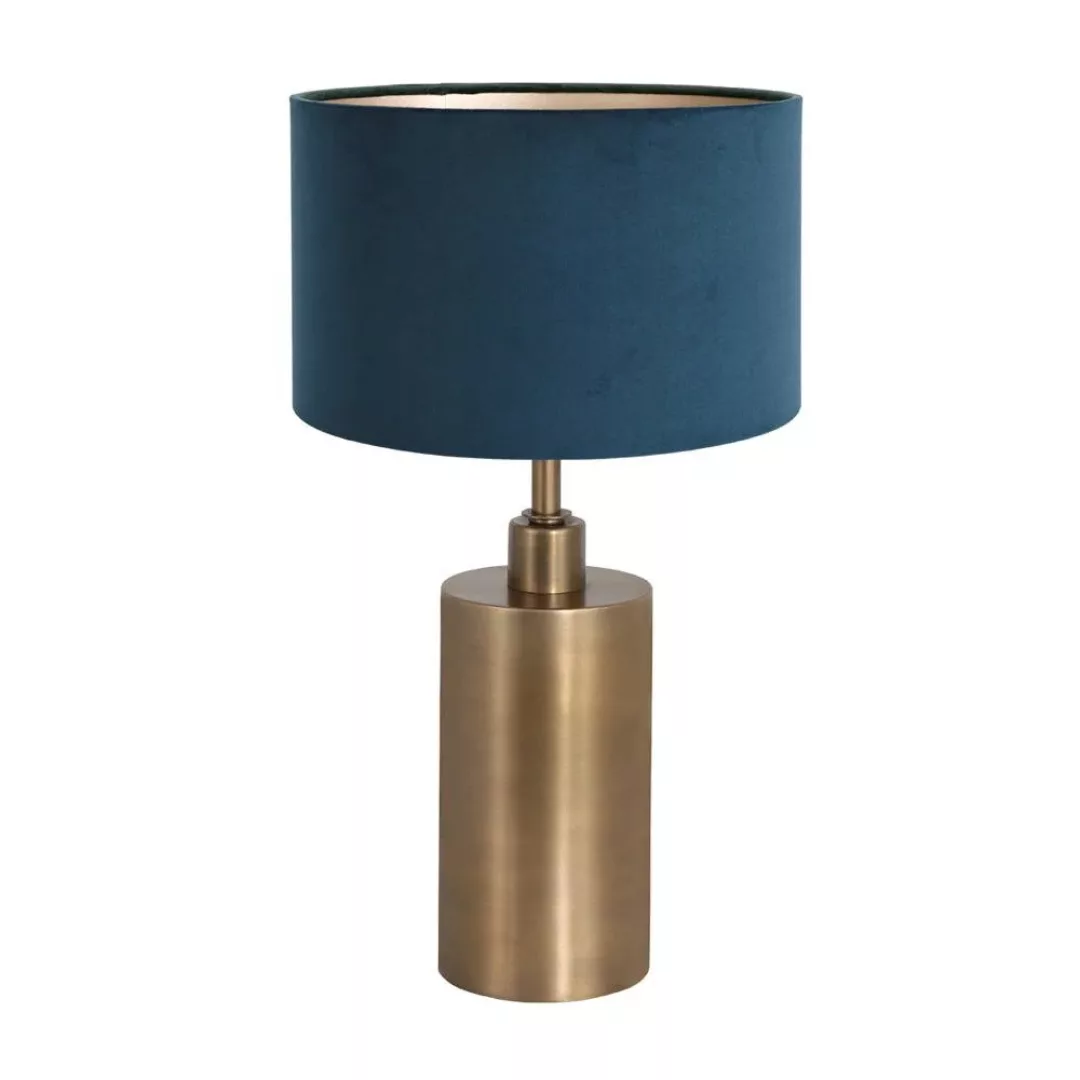 Tischleuchte Brass in Bronze und Blau E27 340x300mm günstig online kaufen