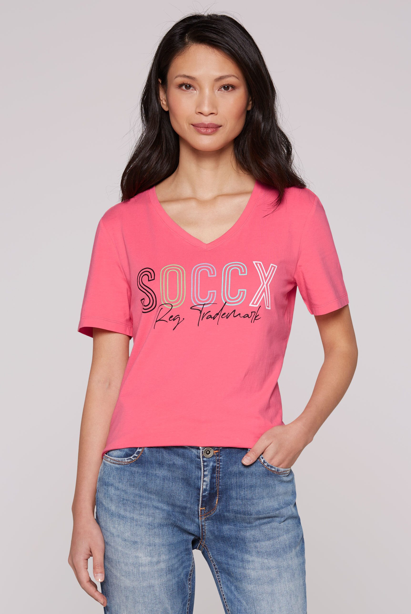 SOCCX V-Shirt, mit Baumwolle günstig online kaufen