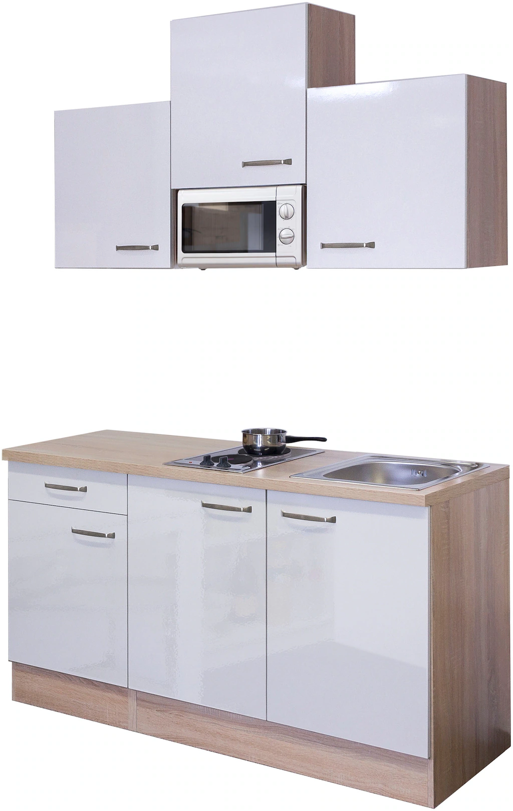 Flex-Well Küche "Florenz", Gesamtbreite 150cm, mit Mikrowelle und Kochfeld, günstig online kaufen