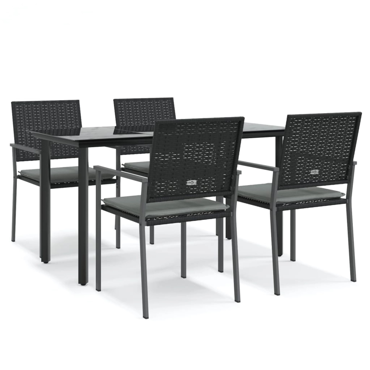 vidaXL 5-Tlg Garten-Essgruppe mit Kissen Poly Rattan und Stahl 3187021 günstig online kaufen