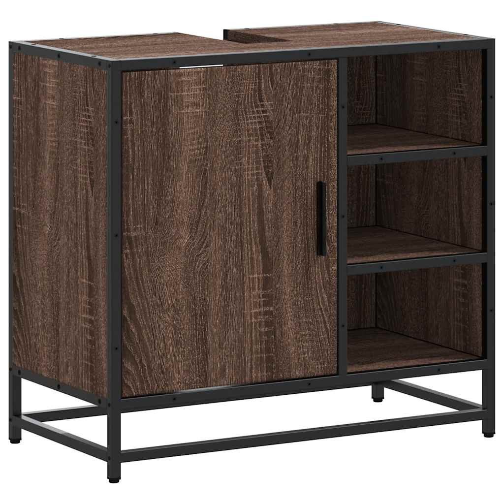 vidaXL Badezimmer-Set Waschbeckenunterschrank Braun Eichen-Optik 65x33x60 günstig online kaufen