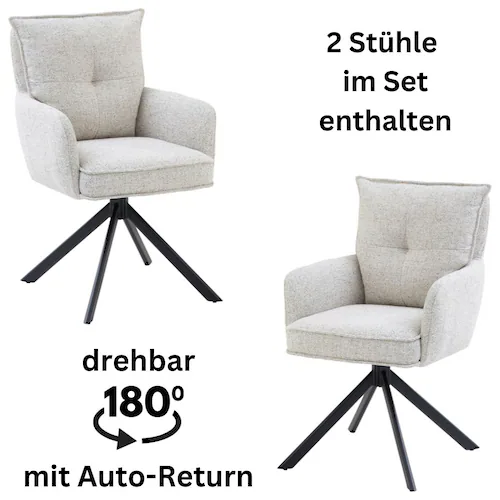 Stolkom Armlehnstuhl "Sofia young", (Set), 2 St., Struktur, 180 grad drehba günstig online kaufen