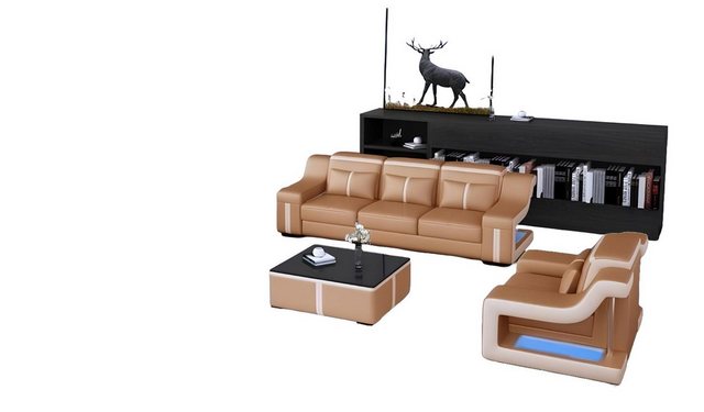 JVmoebel Sofa Graue Multifunktions Couch Relax Polster Sofa 3+1+1 Sofagarni günstig online kaufen