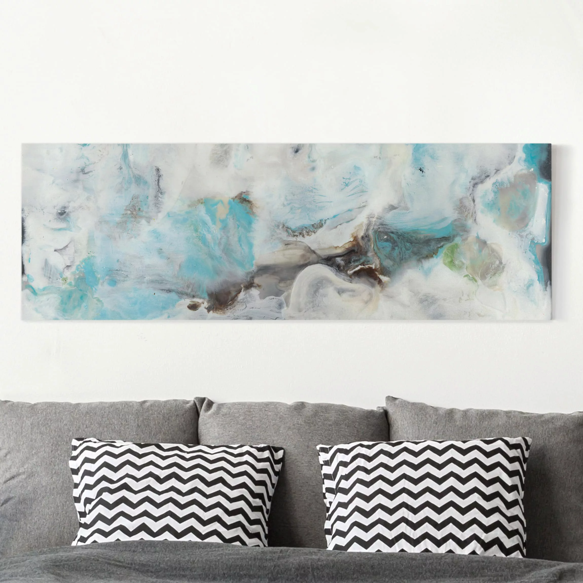 Leinwandbild Abstrakt - Panorama Gezeiten mit Strandgut III günstig online kaufen