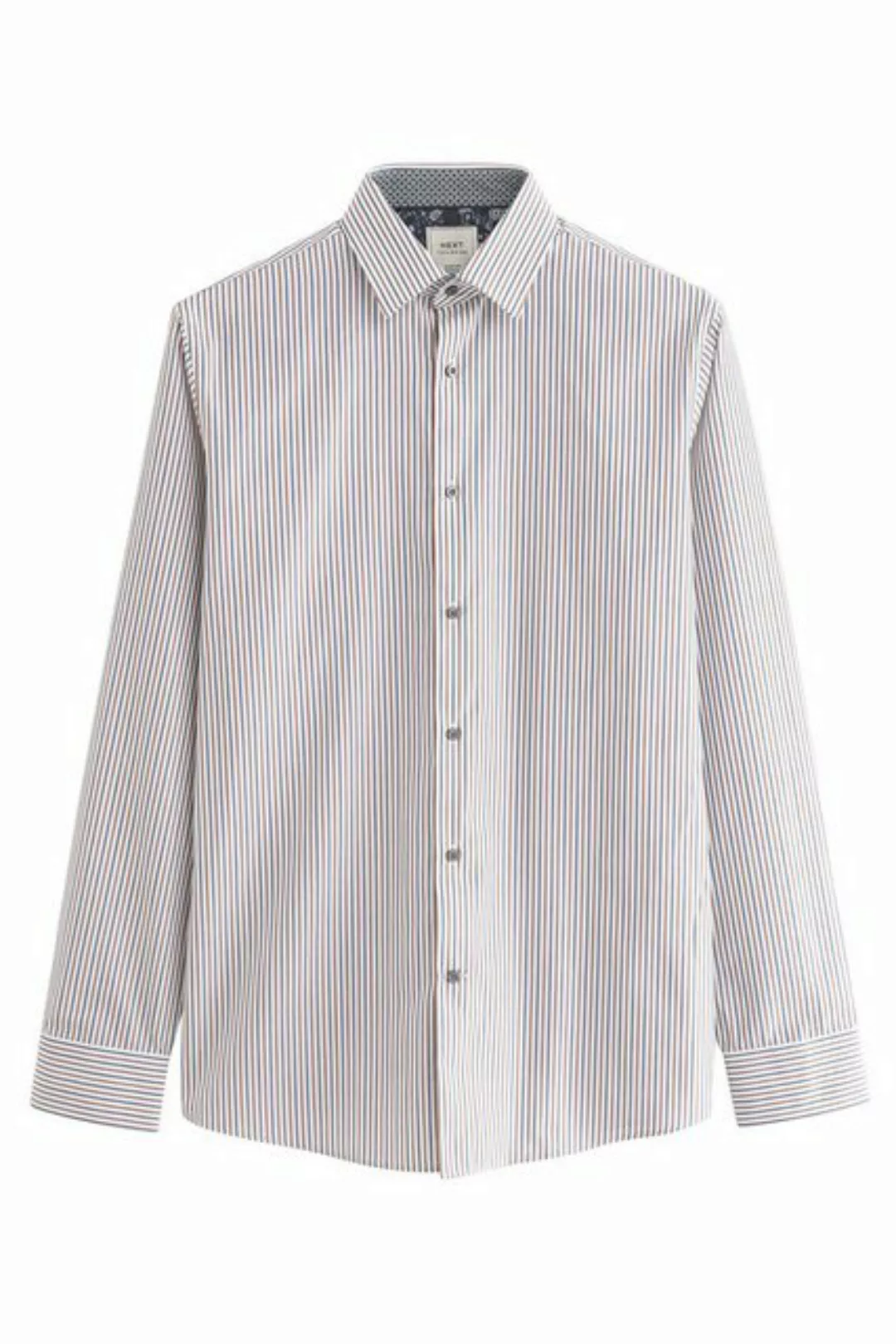 Next Langarmhemd Slim Fit Baumwollhemd mit doppelten Manschetten (1-tlg) günstig online kaufen