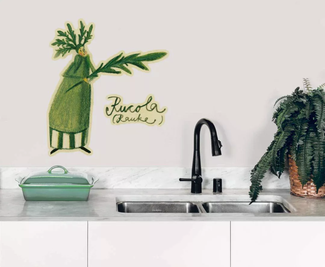 Wall-Art Wandtattoo "Kräuterfrau Küche Rucola", (1 St.), selbstklebend, ent günstig online kaufen