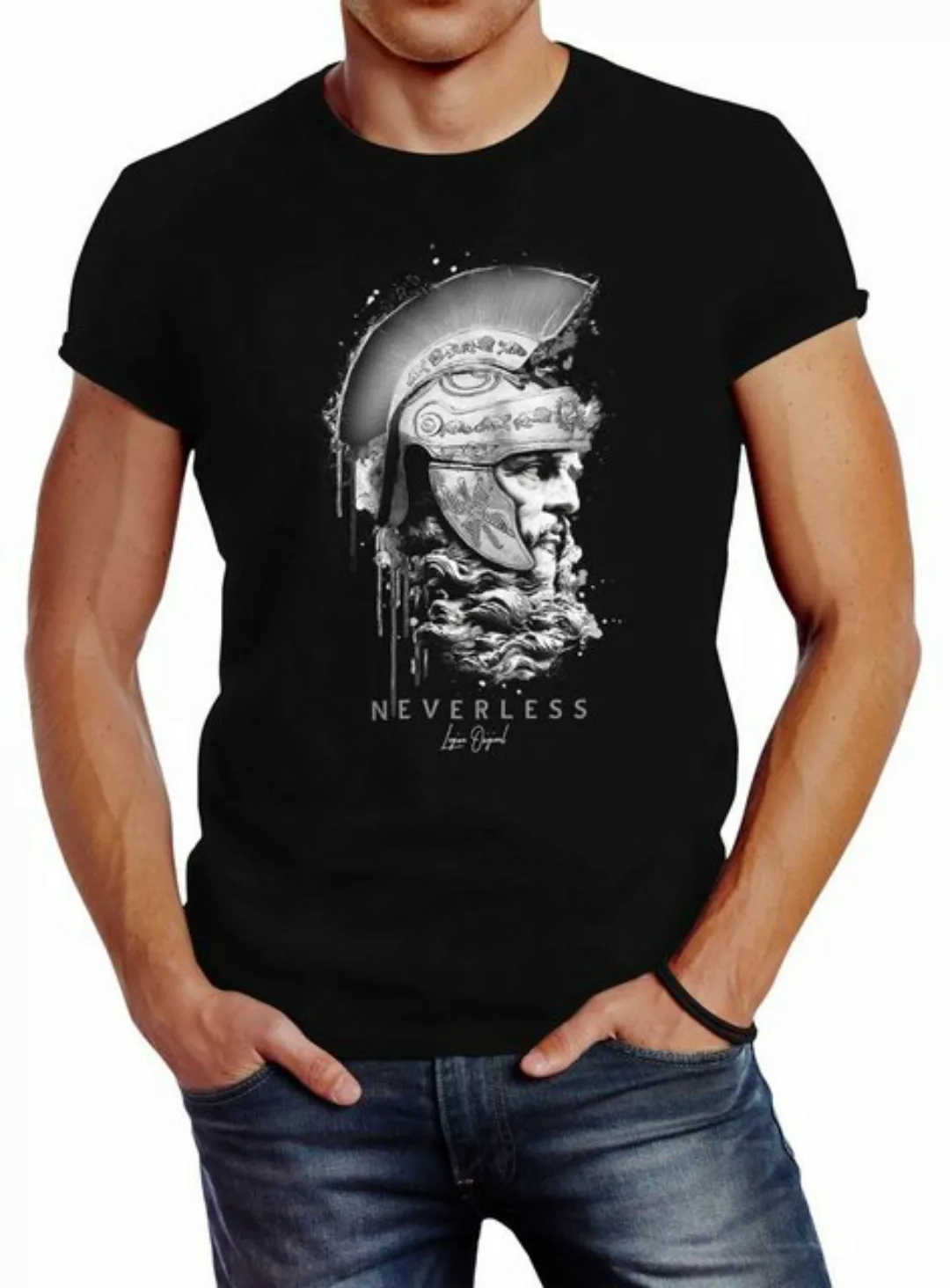 Neverless Print-Shirt Neverless® Herren T-Shirt Sparta Spartaner Kopf Helm günstig online kaufen