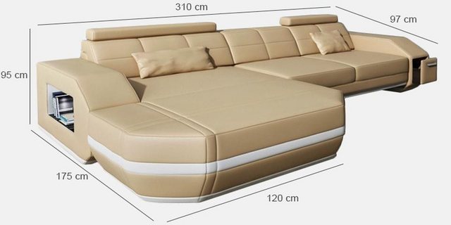 Xlmoebel Sofa luxuriöses Designer-Ecksofa mit Polsterung und Stoffbezug in günstig online kaufen