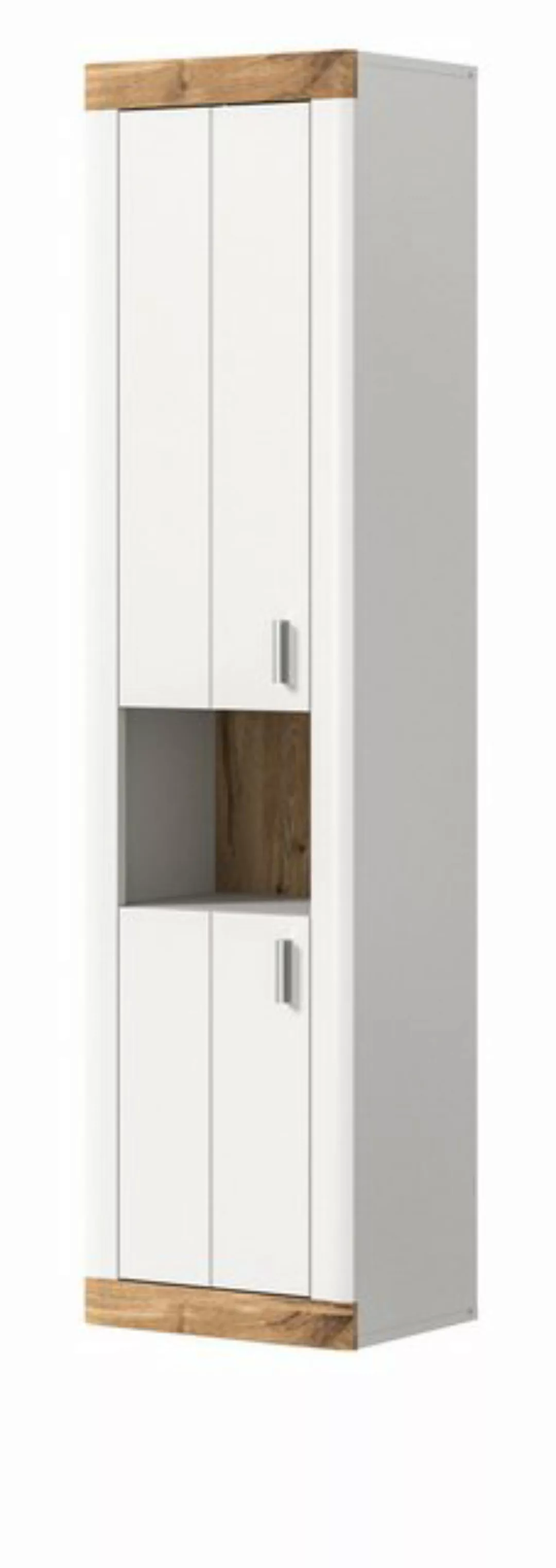 Inn.Furn Hochschrank Sopela (Bad Hängeschrank in weiß mit Eiche, 45 x 172 c günstig online kaufen