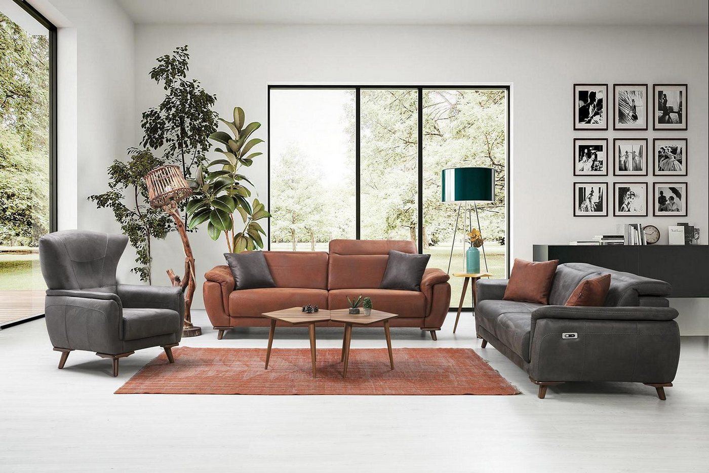 Xlmoebel Sofa Wohnzimmer-Sitzgruppe 3-teilig mit Dreisitzer-Sofa, moderner günstig online kaufen