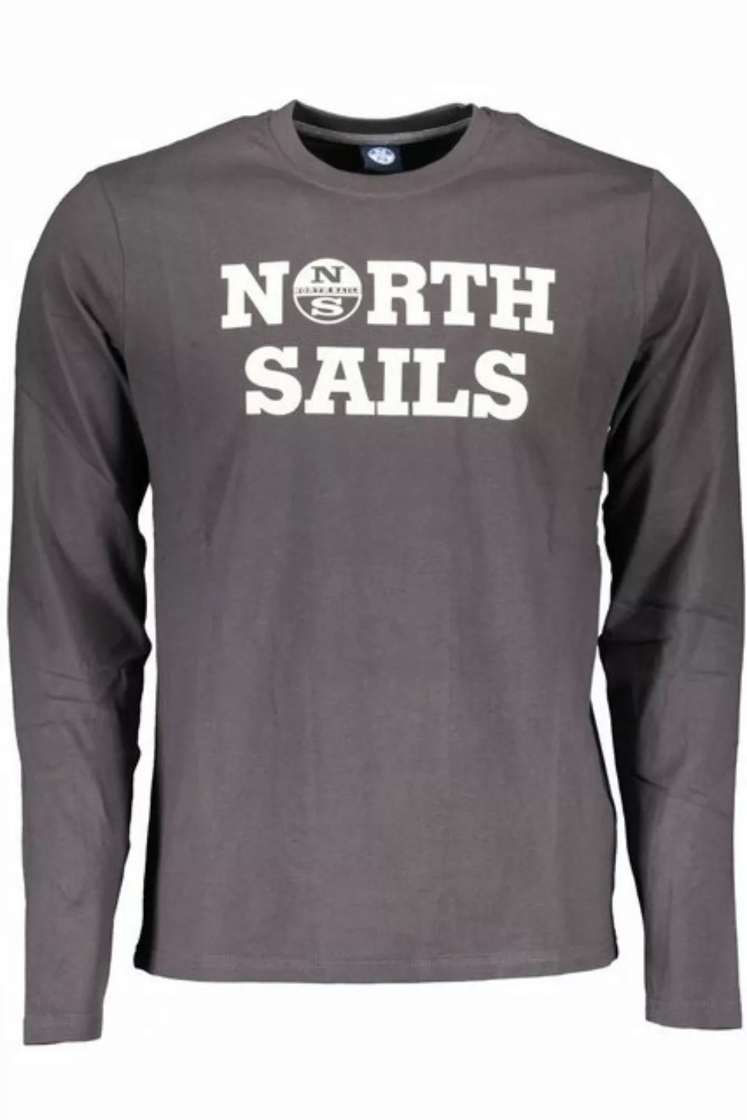 North Sails T-Shirt Graues Herren Langarmshirt mit Rundhals und Druck - günstig online kaufen