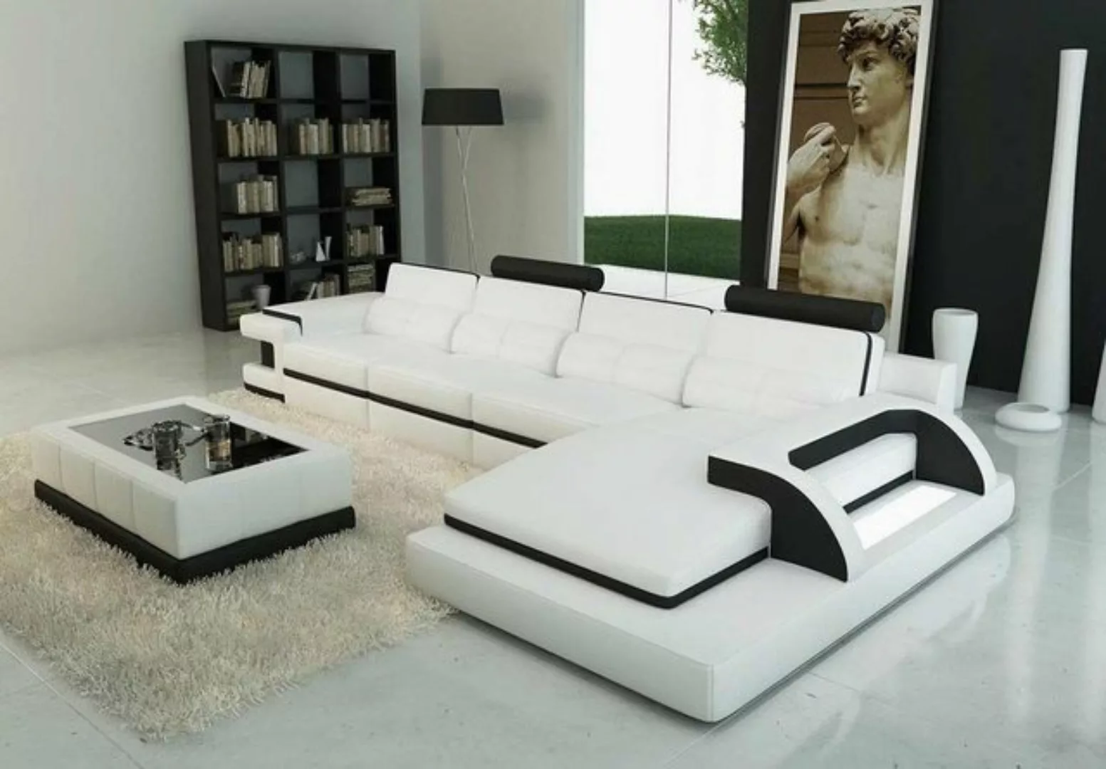 JVmoebel Ecksofa, Ecksofa L-Form Sofa Couch Design Polster Leder Modern Bel günstig online kaufen