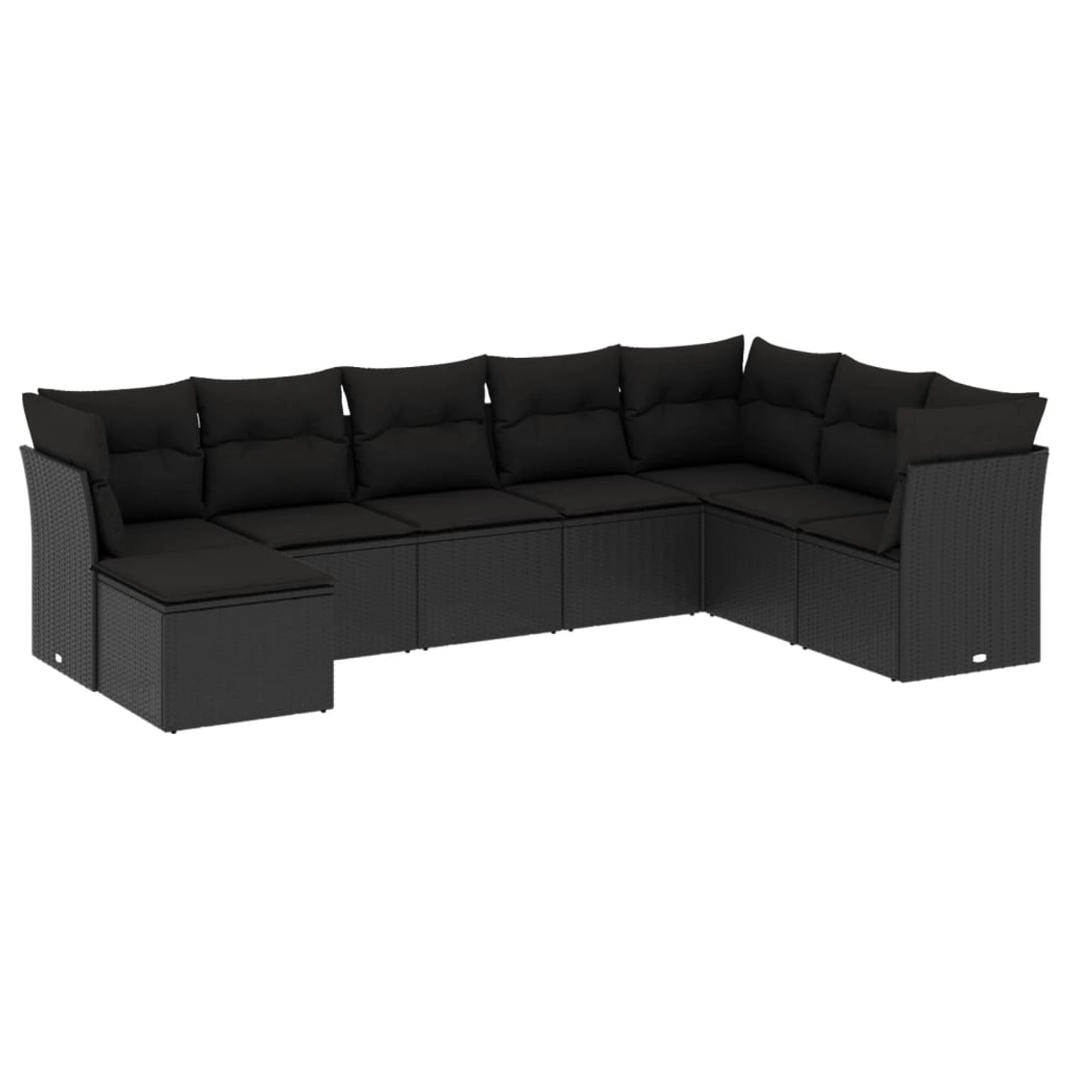 vidaXL 8-tlg Garten-Sofagarnitur mit Kissen Schwarz Poly Rattan Modell 34 günstig online kaufen