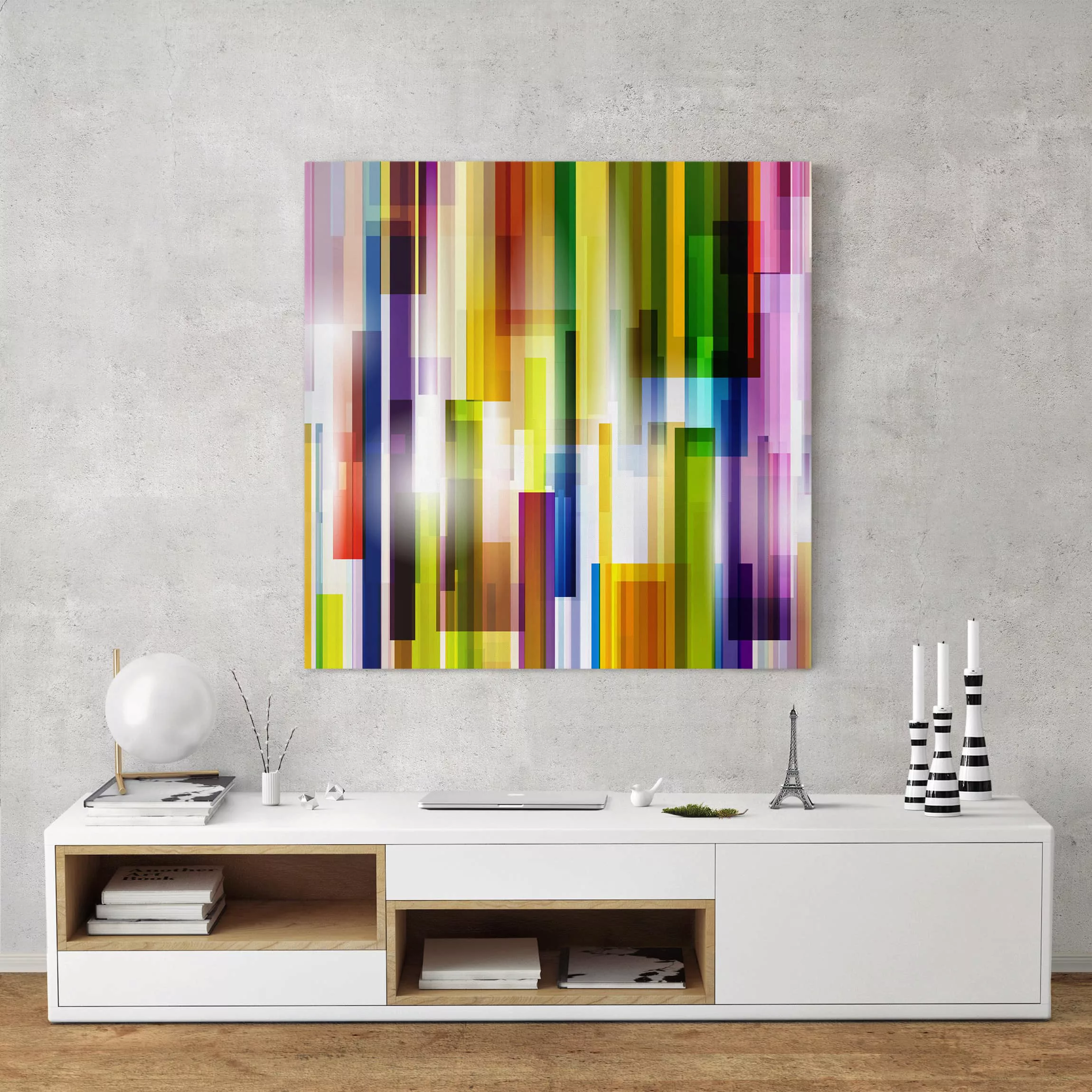 Leinwandbild - Quadrat Rainbow Cubes günstig online kaufen